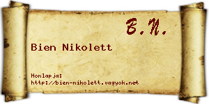 Bien Nikolett névjegykártya